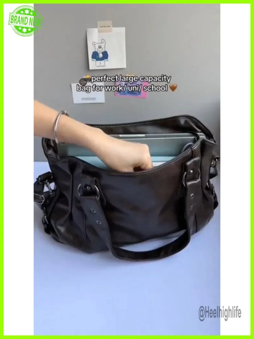 Y2K Soft Vegan Faux Leather Hobo Shoulder Bag Large Capacity Crossbody Purse